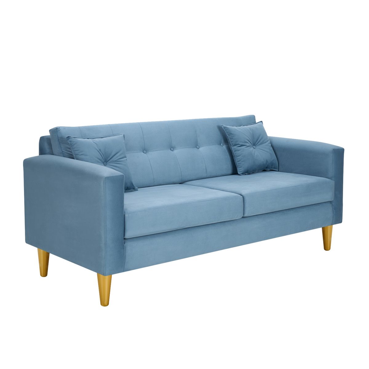 BODEVIR - Sofa New Retro 3C Felpa 01 Azul Petroleo