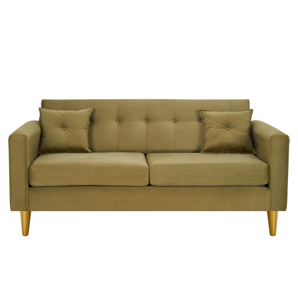 BODEVIR - Sofa New Retro 3C Felpa 01 Verde Musgo.