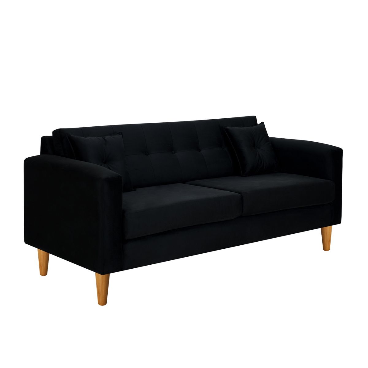 BODEVIR - Sofa New Retro 3C Felpa 04 Negro