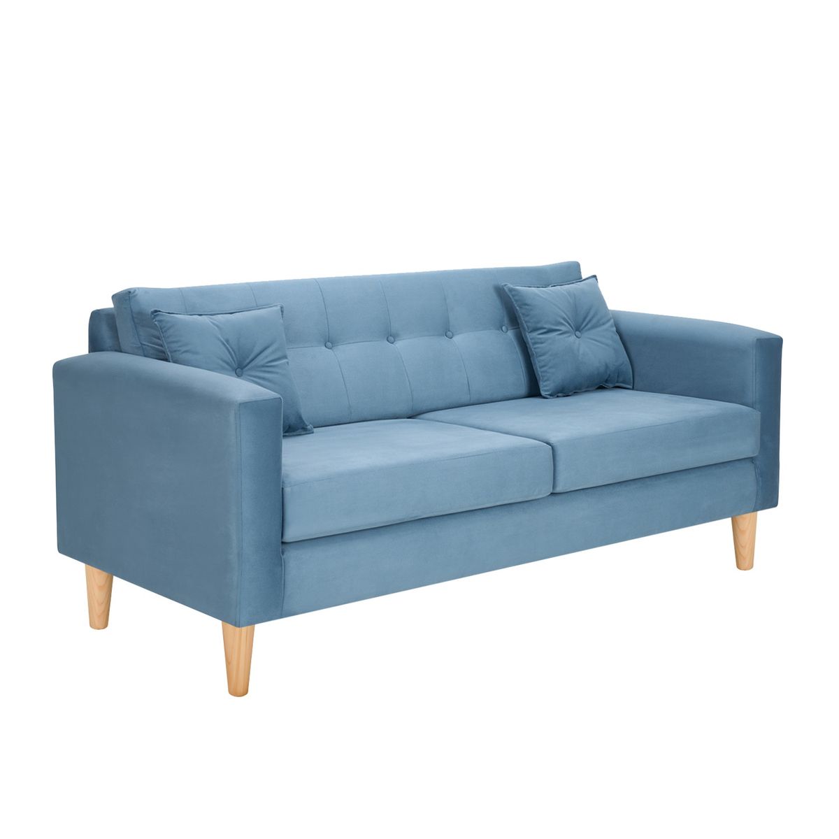 BODEVIR - Sofa New Retro 3C Felpa 05 Azul Petroleo.