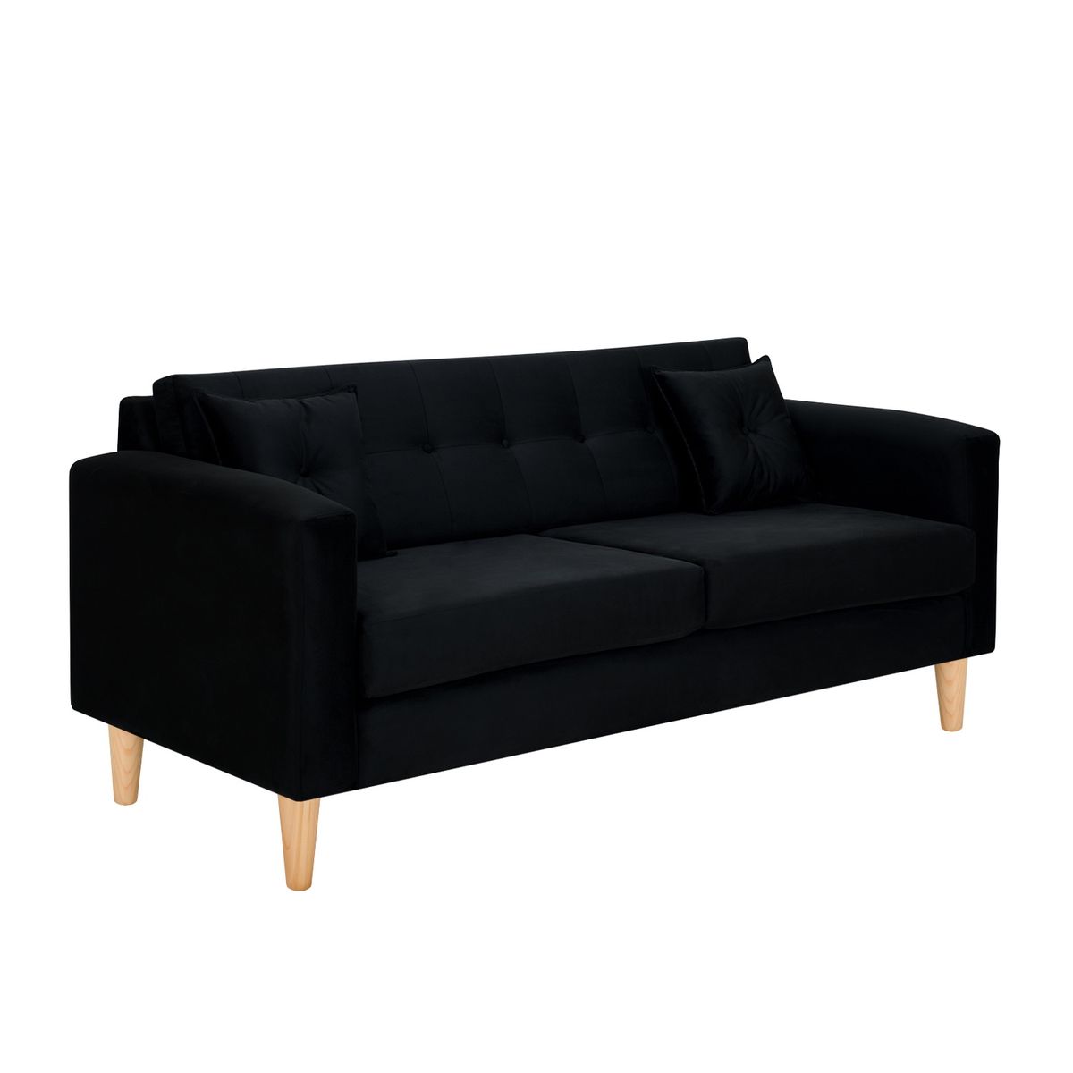 BODEVIR - Sofa New Retro 3C Felpa 05 Negro