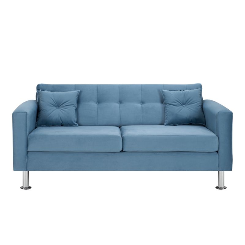 BODEVIR - Sofa New Retro 3C Felpa 12 Azul Petroleo