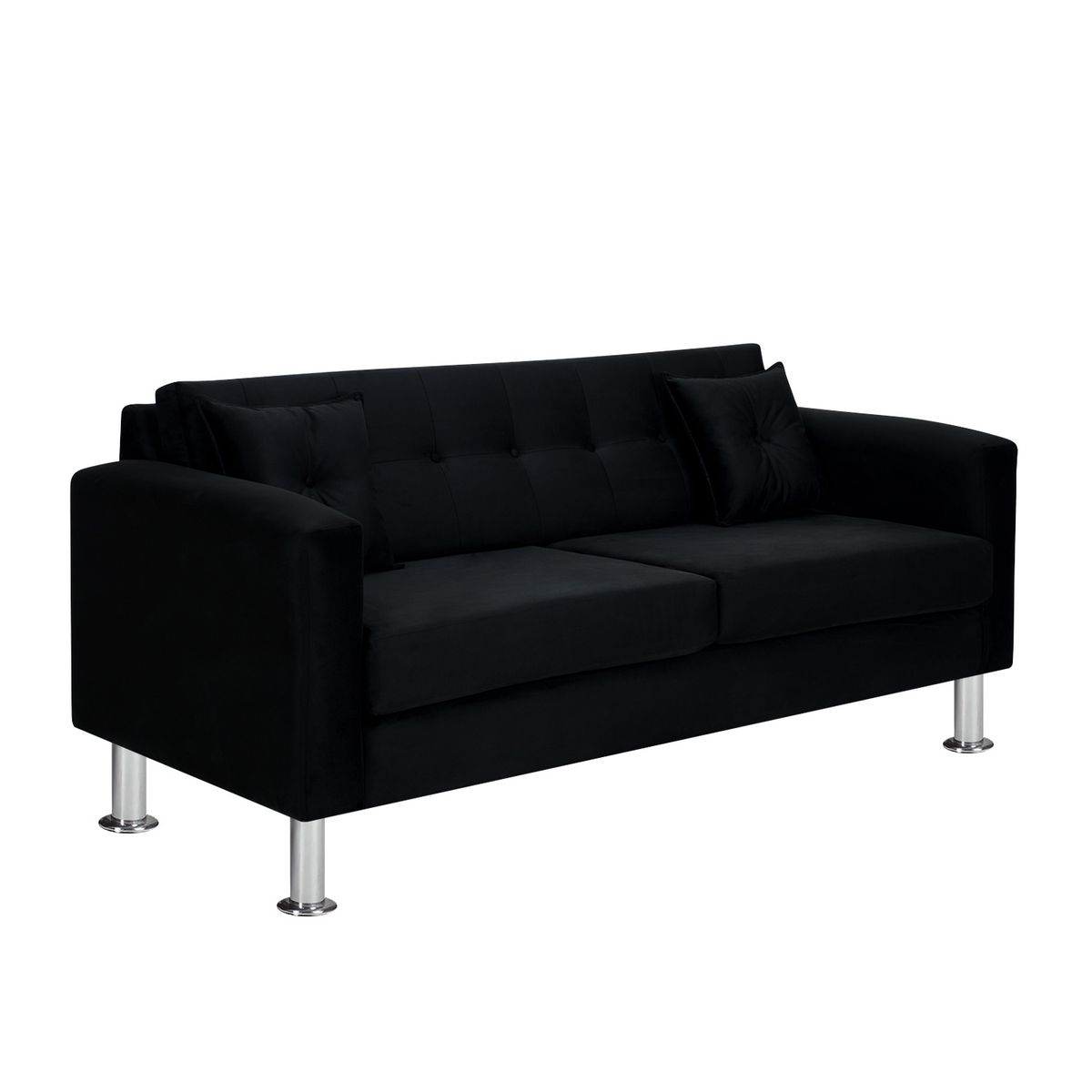BODEVIR - Sofa New Retro 3C Felpa 12 Negro