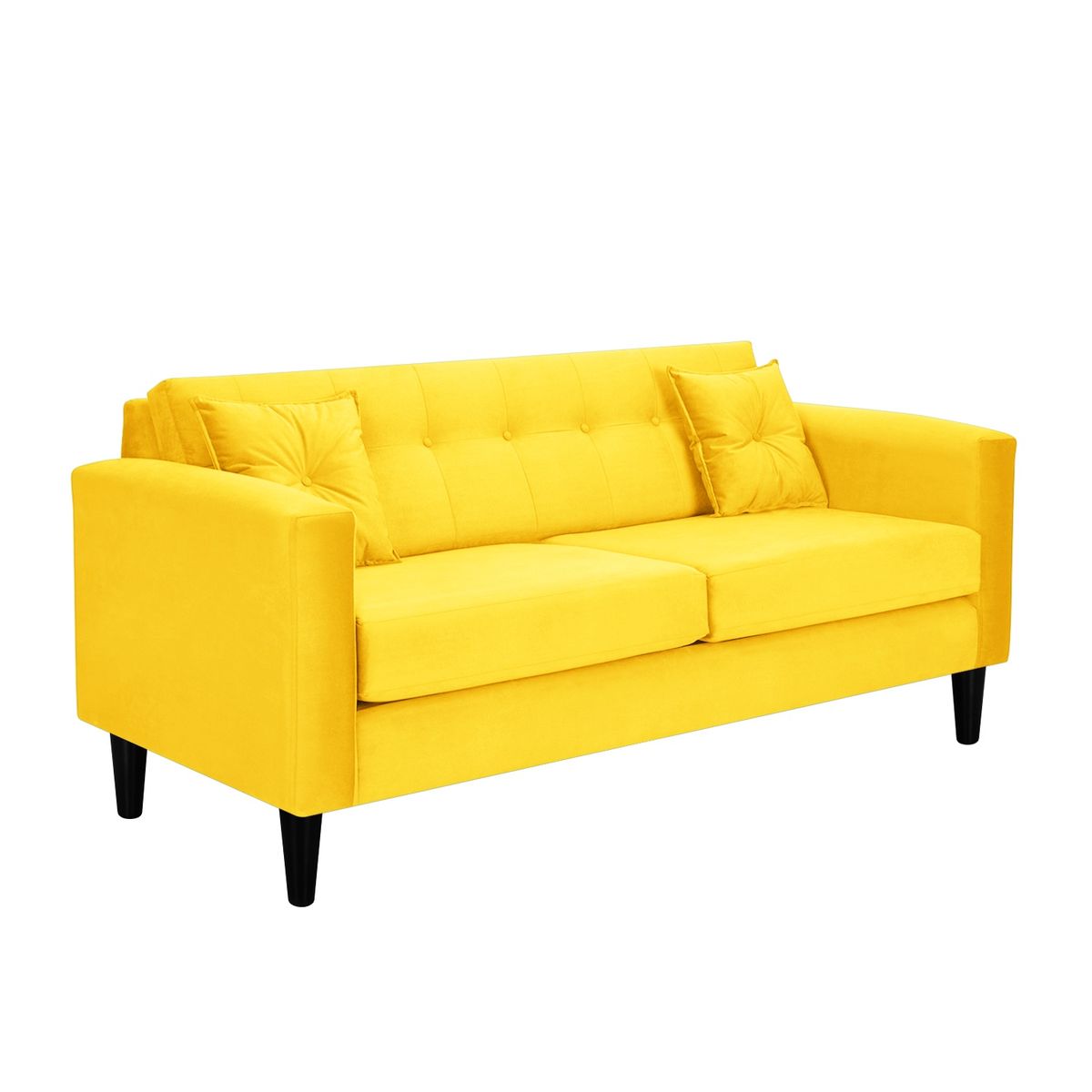 BODEVIR - Sofa New Retro 3C+2 Pouf Felpa 00 Amarillo.