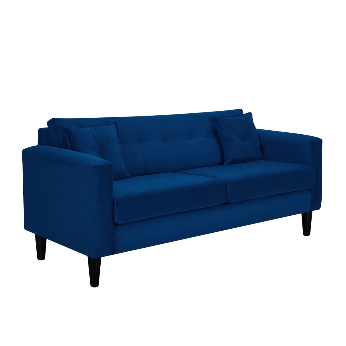 BODEVIR - Sofa New Retro 3C+2 Pouf Felpa 00 Azul Marino