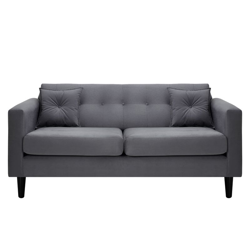 BODEVIR - Sofa New Retro 3C+2 Pouf Felpa 00 Gris