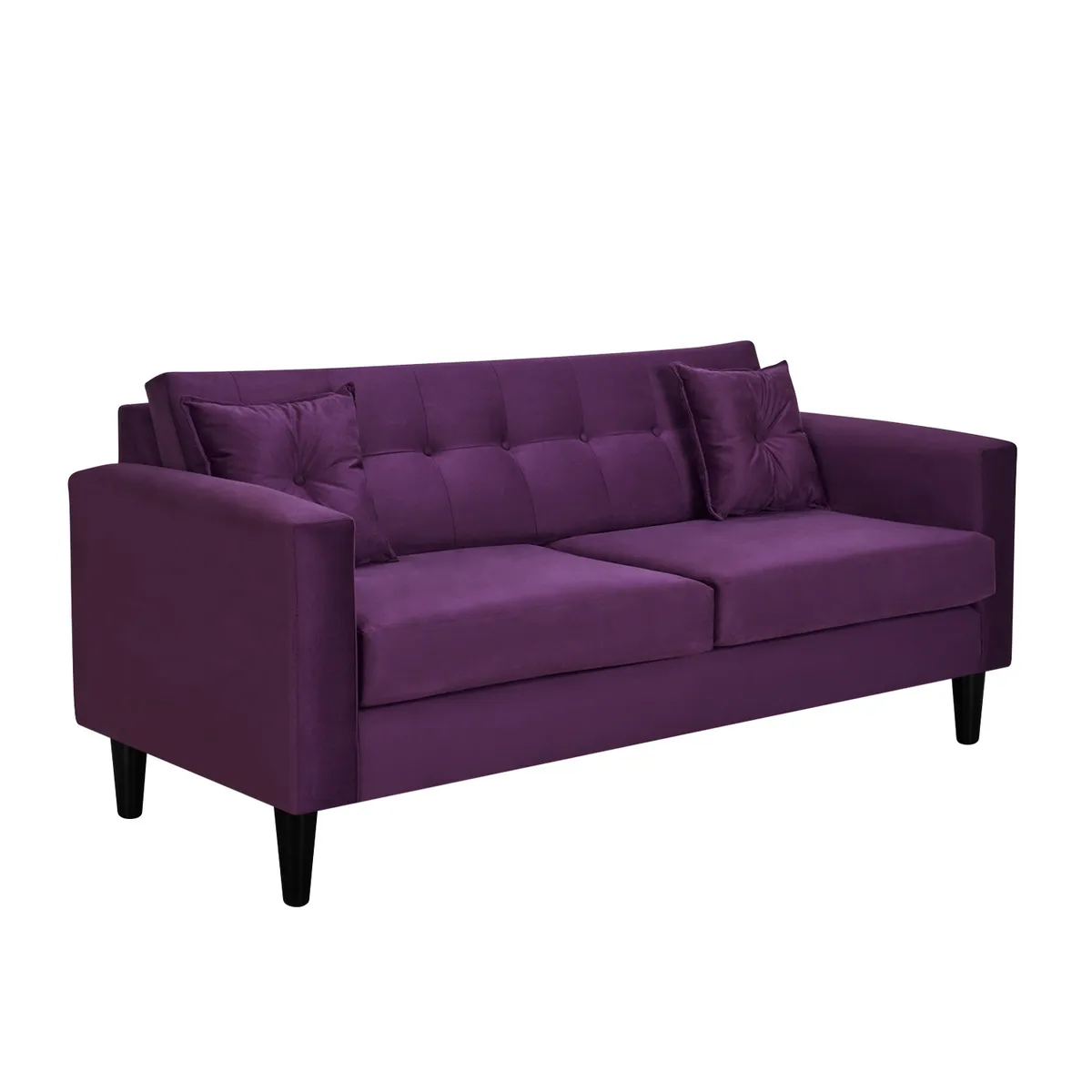 BODEVIR - Sofa New Retro 3C+2 Pouf Felpa 00 Morado