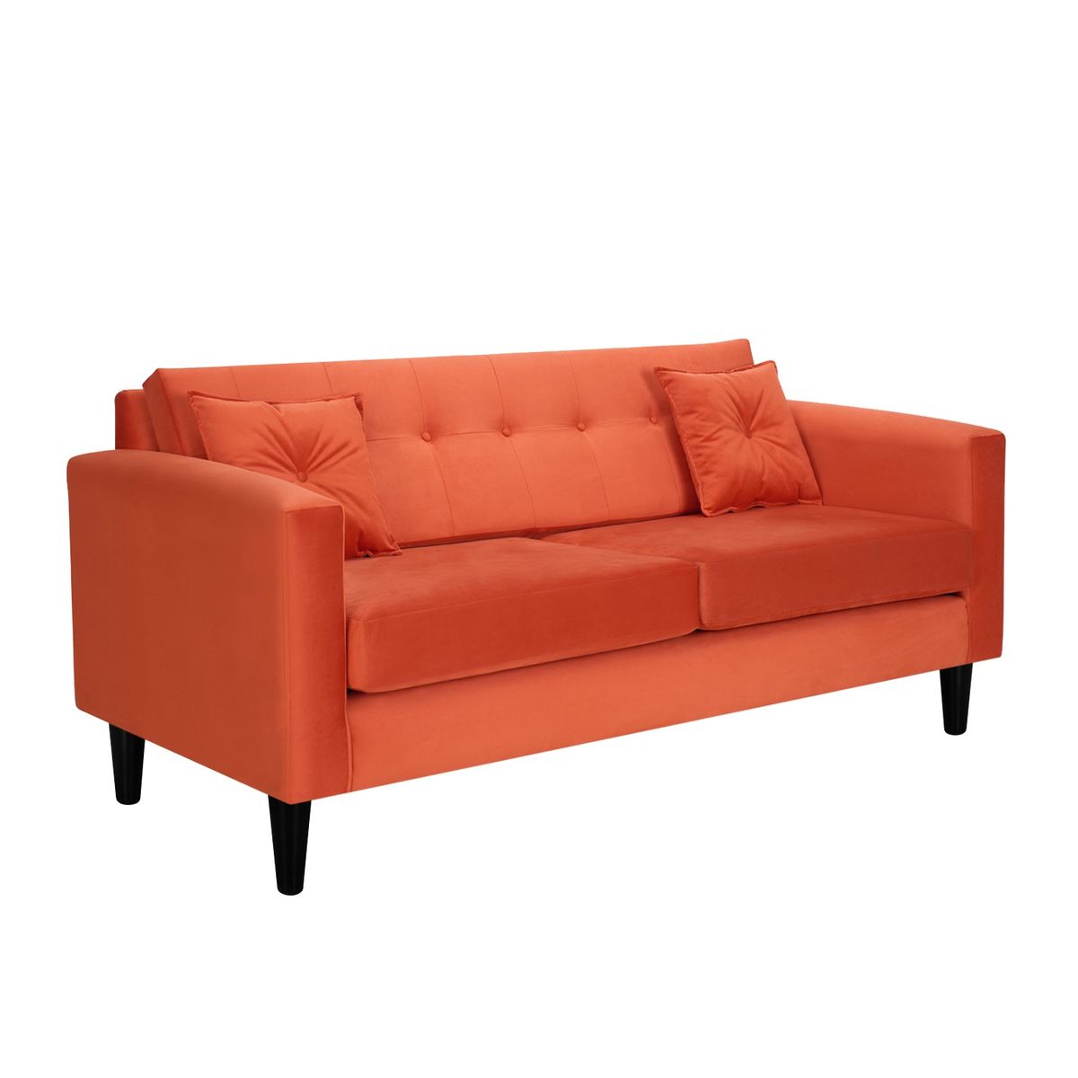 BODEVIR - Sofa New Retro 3C+2 Pouf Felpa 00 Naranjo