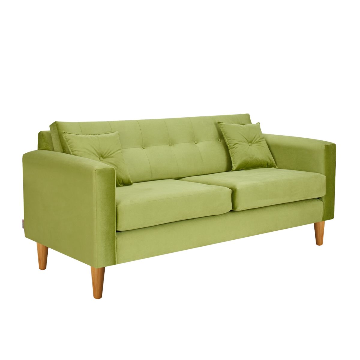 BODEVIR - Sofa New Retro 3C+2 Pouf Felpa 04 Pistacho