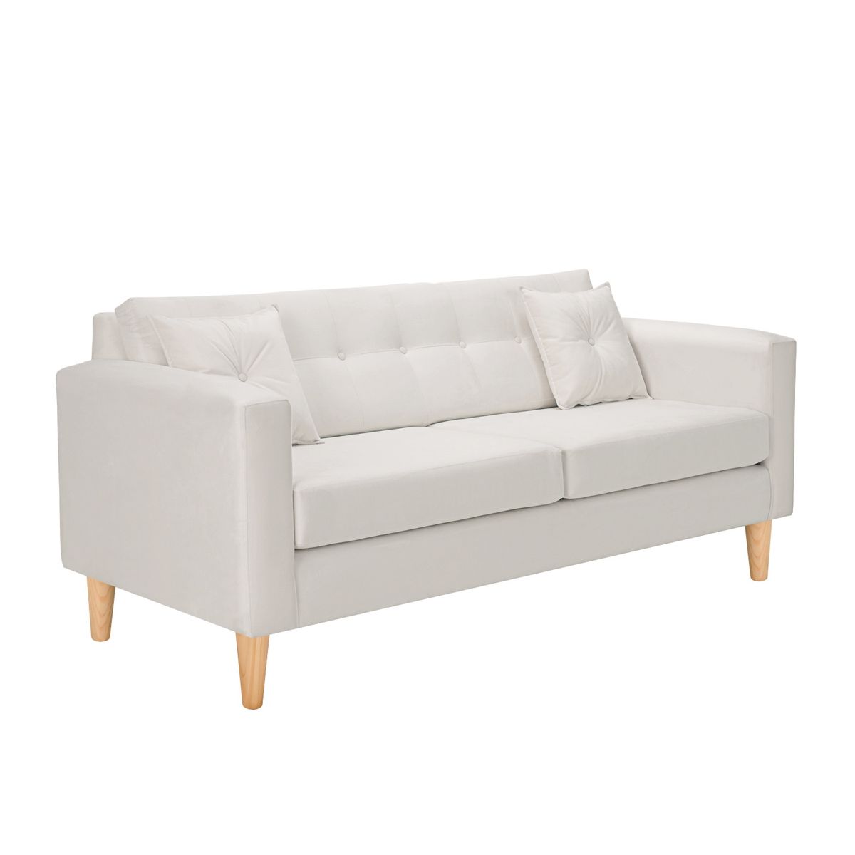 BODEVIR - Sofa New Retro 3C+2 Pouf Felpa 05 Crudo