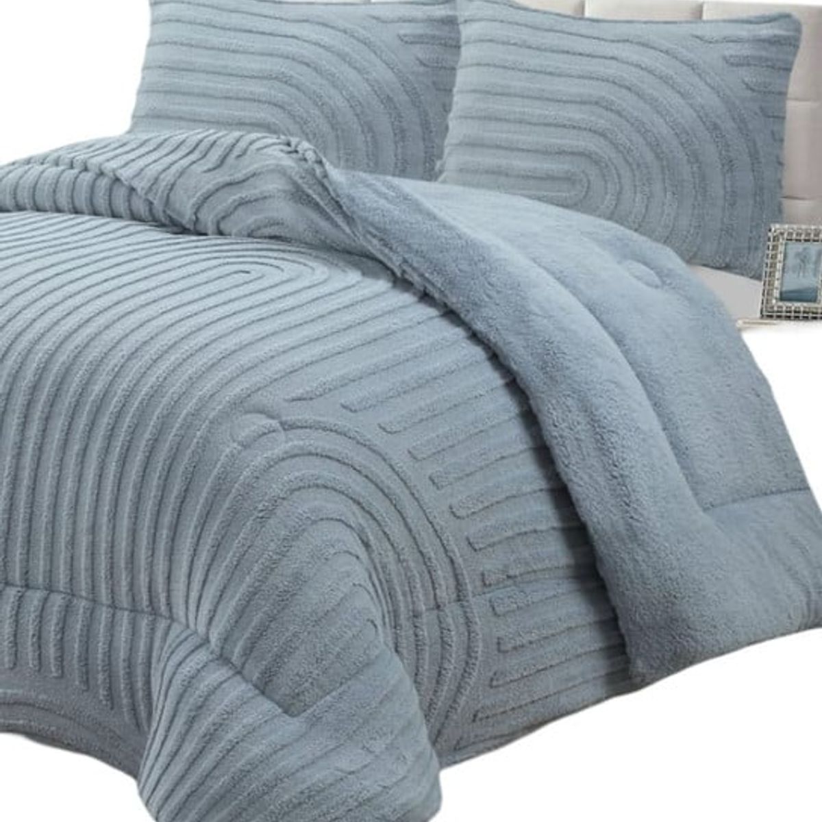 GENERICO - PLUMÓN GRUESO PARA INVIERNO KING - SUPER KING GRIS