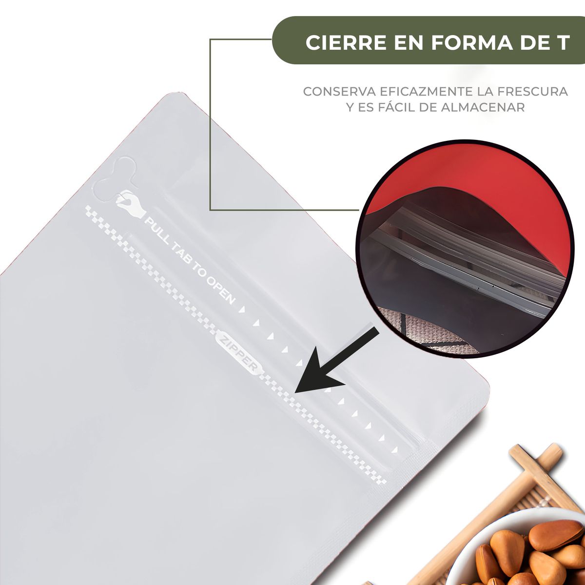 GENERICO - 50 Bolsas Envasar Snacks Cafe Alimentos Valvula 300g Blanco 13X20 CM