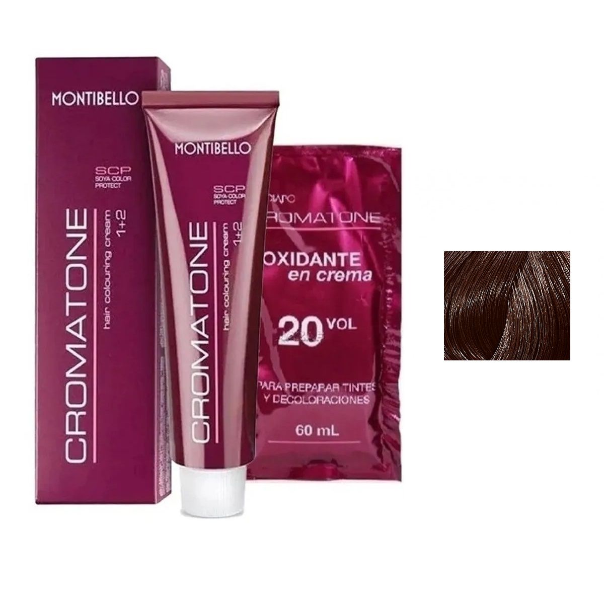 MONTIBELLO - Tintura Cromatone 5.36 Castaño Claro Dorado Marrón+  Oxidante