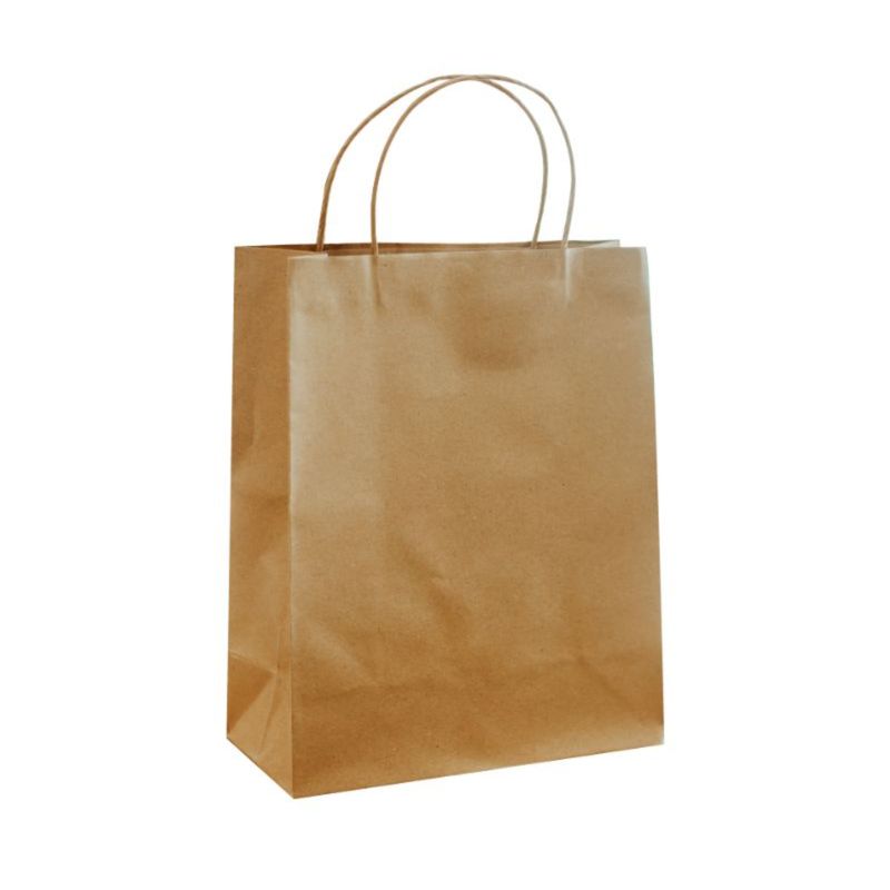 GENERICO - Bolsas Papel Kraft Con Manillas Asas 31x16x39 Pack 100 Unidades