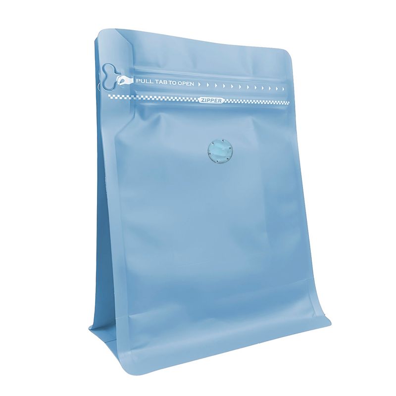 GENERICO - 50 Bolsas Snacks Cafe Alimentos Con Valvula 300g Celeste 13X20 CM