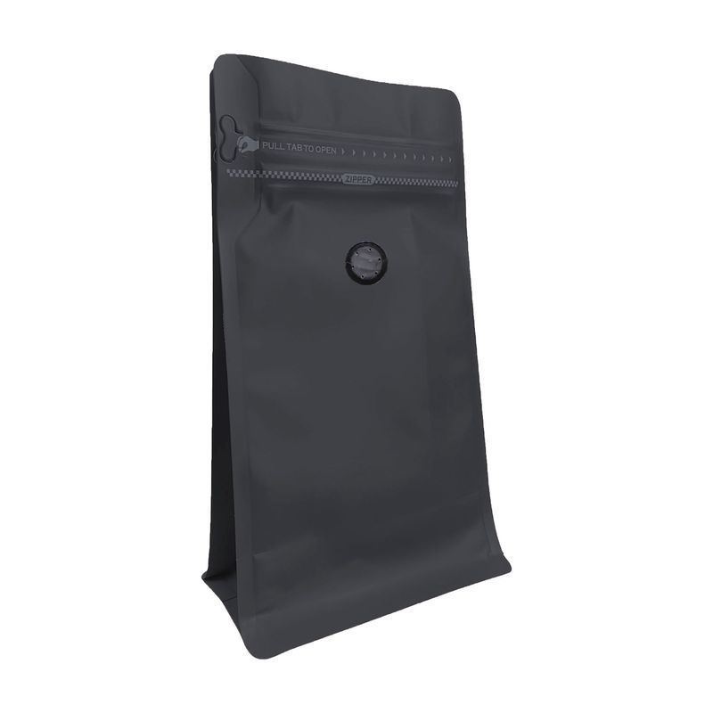 GENERICO - 50 Bolsas Snacks Cafe Alimentos Con Valvula 300g Negro 13X20 CM