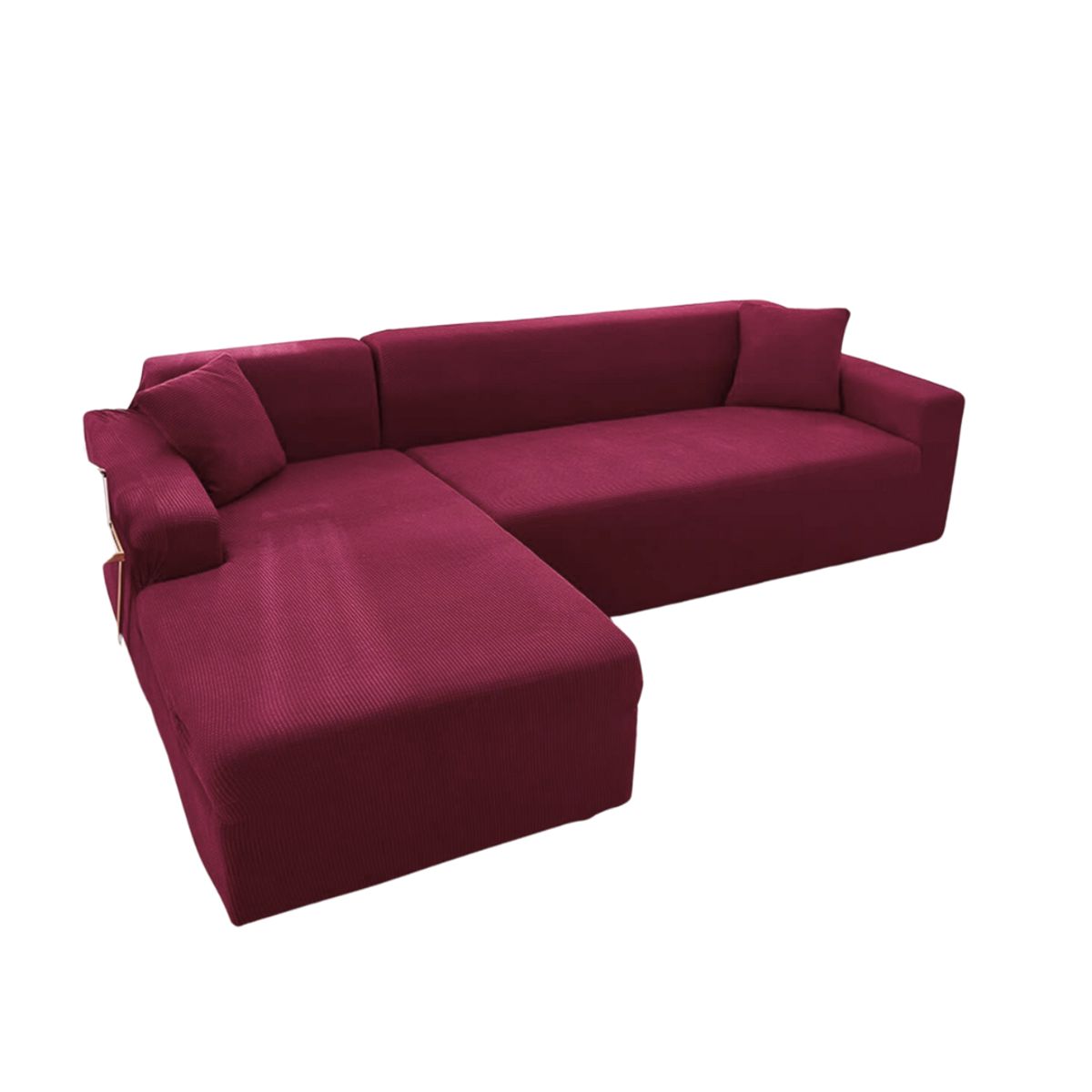 GENERICO - Funda Cubre Sillon Sofá Tipo L 4 Cuerpo Elástica Cuadrille