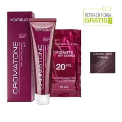 MONTIBELLO - Tintura Permanente Cromatone 5.8 Castaño Claro Púrpura+ Oxidante