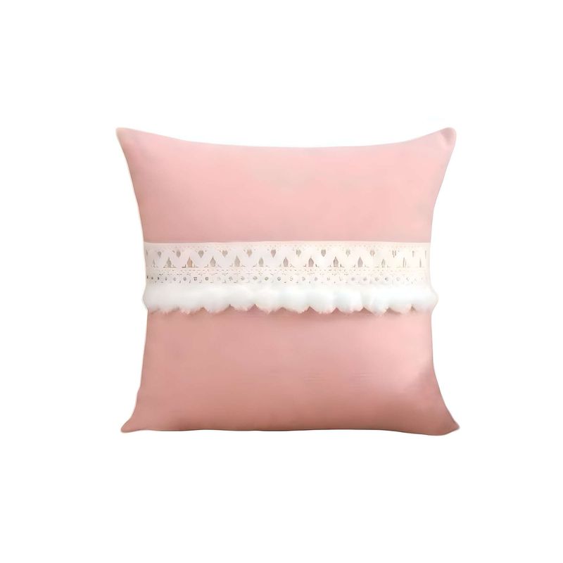 GENERICO - SET DE 2 FUNDAS DE COJIN CON POMPON 45x45 f-02