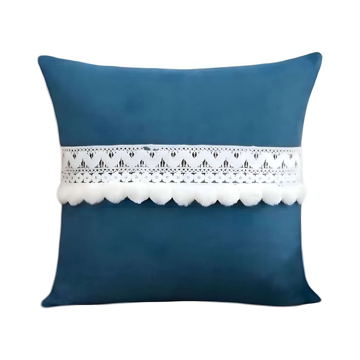 GENERICO - SET DE 4 FUNDAS DE COJIN CON POMPON 45x45 f-03