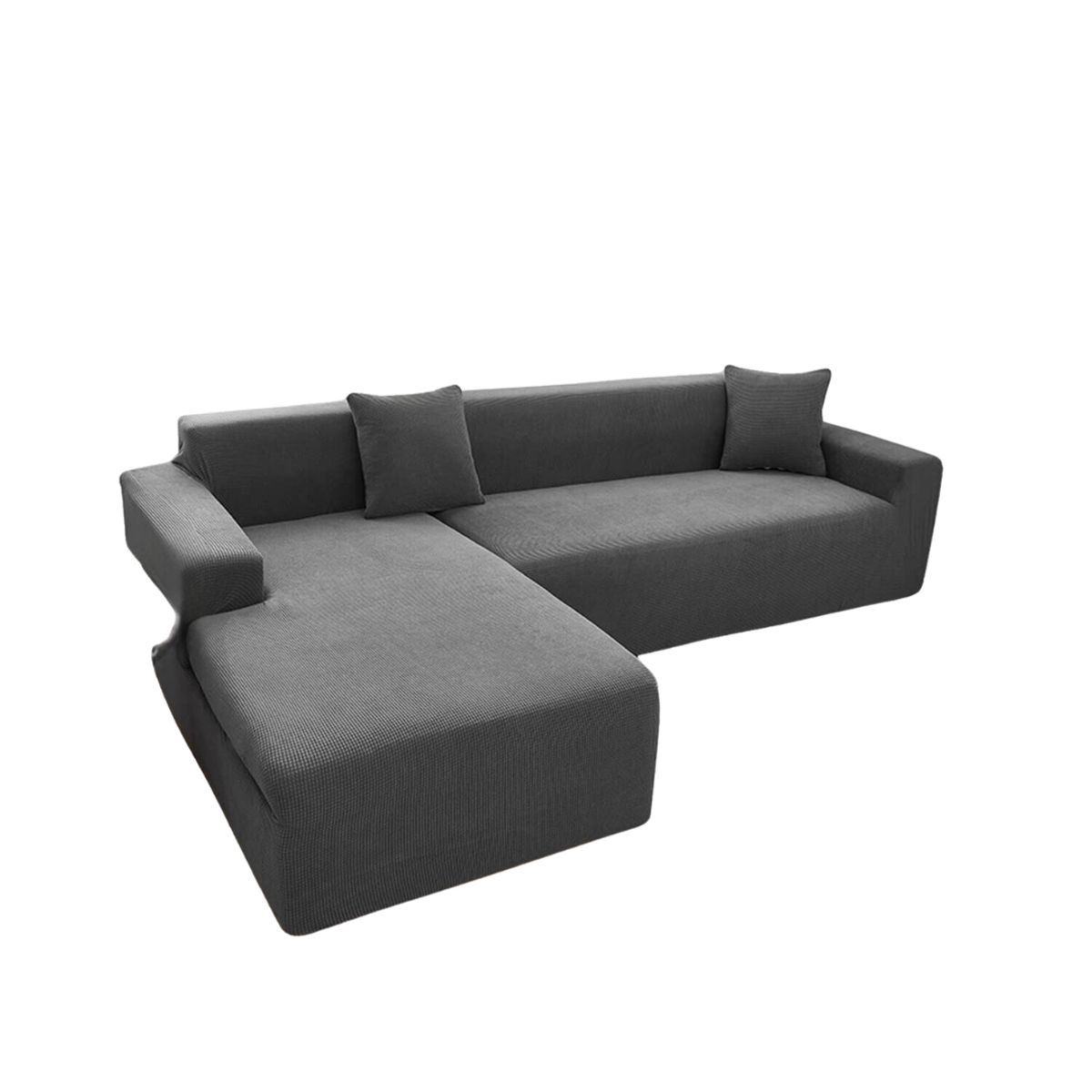 GENERICO - Funda Cubre Sillon Sofá Tipo L 4 Cuerpo Elástica Cuadrille