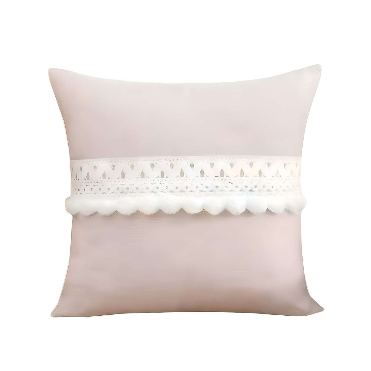 GENERICO - SET DE 6 FUNDAS DE COJIN CON POMPON 45x45 f-06