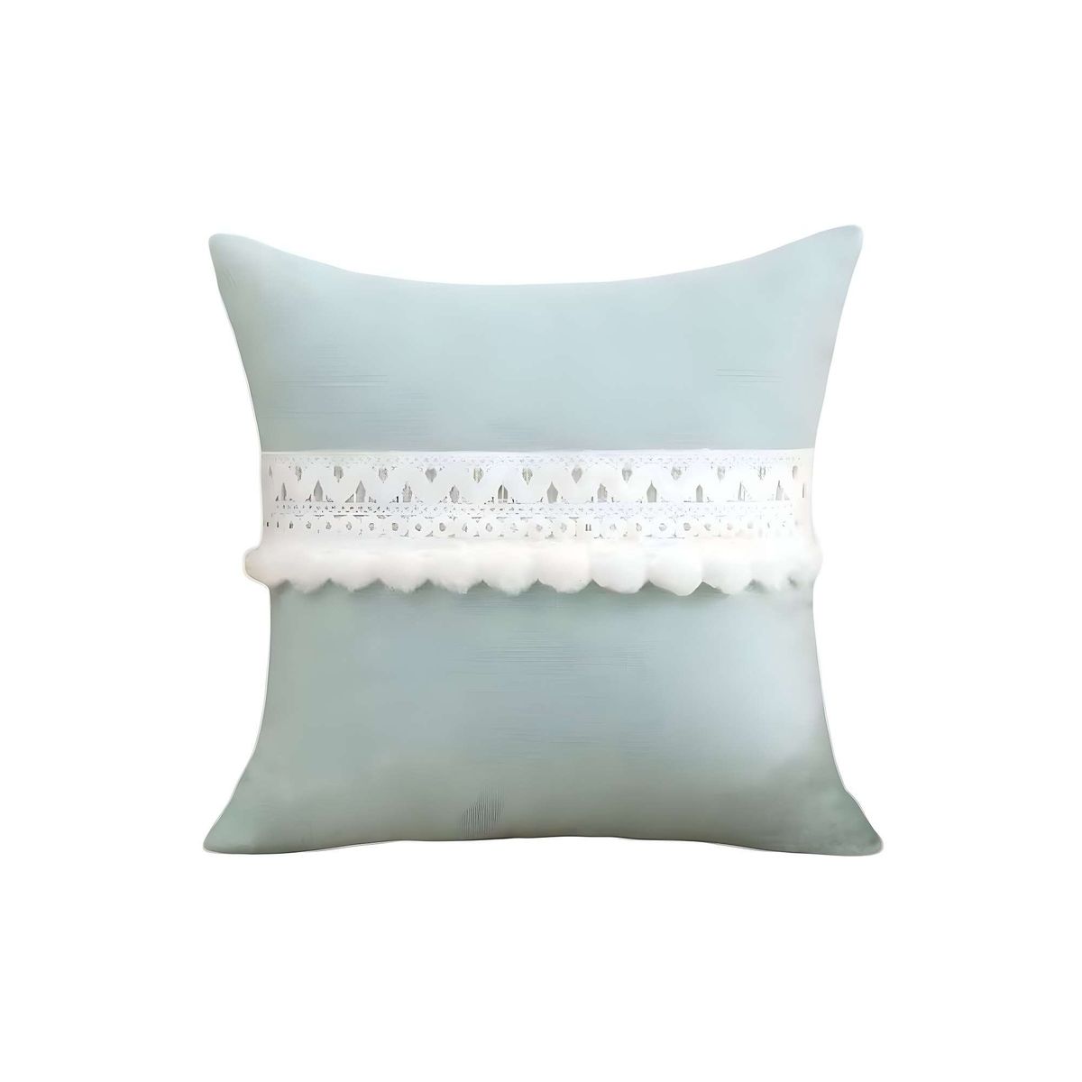 GENERICO - JUEGO DE 2 FUNDAS DE COJIN CON POMPON 45x45 f-04