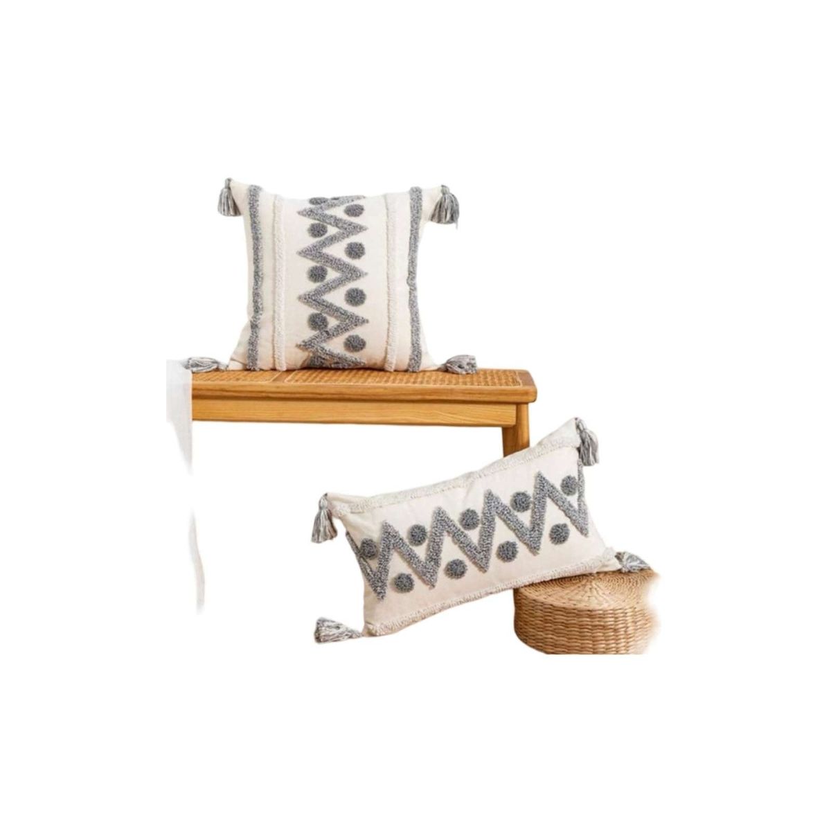 GENERICO - JUEGO DE 2 FUNDAS DE COJIN 45x45 Y 30x50 L-01