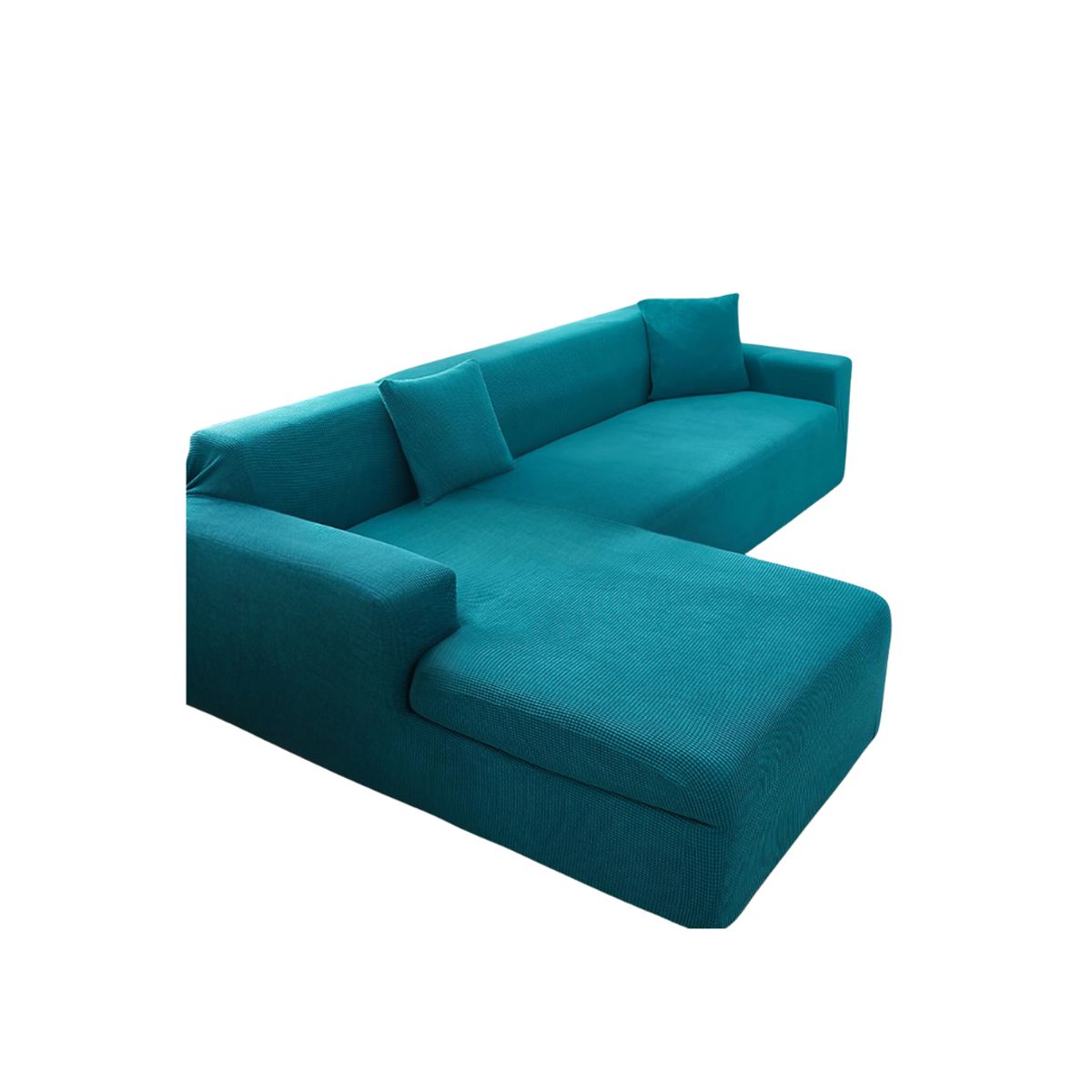 GENERICO - Funda Cubre Sillon Sofá Tipo L 4 Cuerpo Elástica Cuadrille