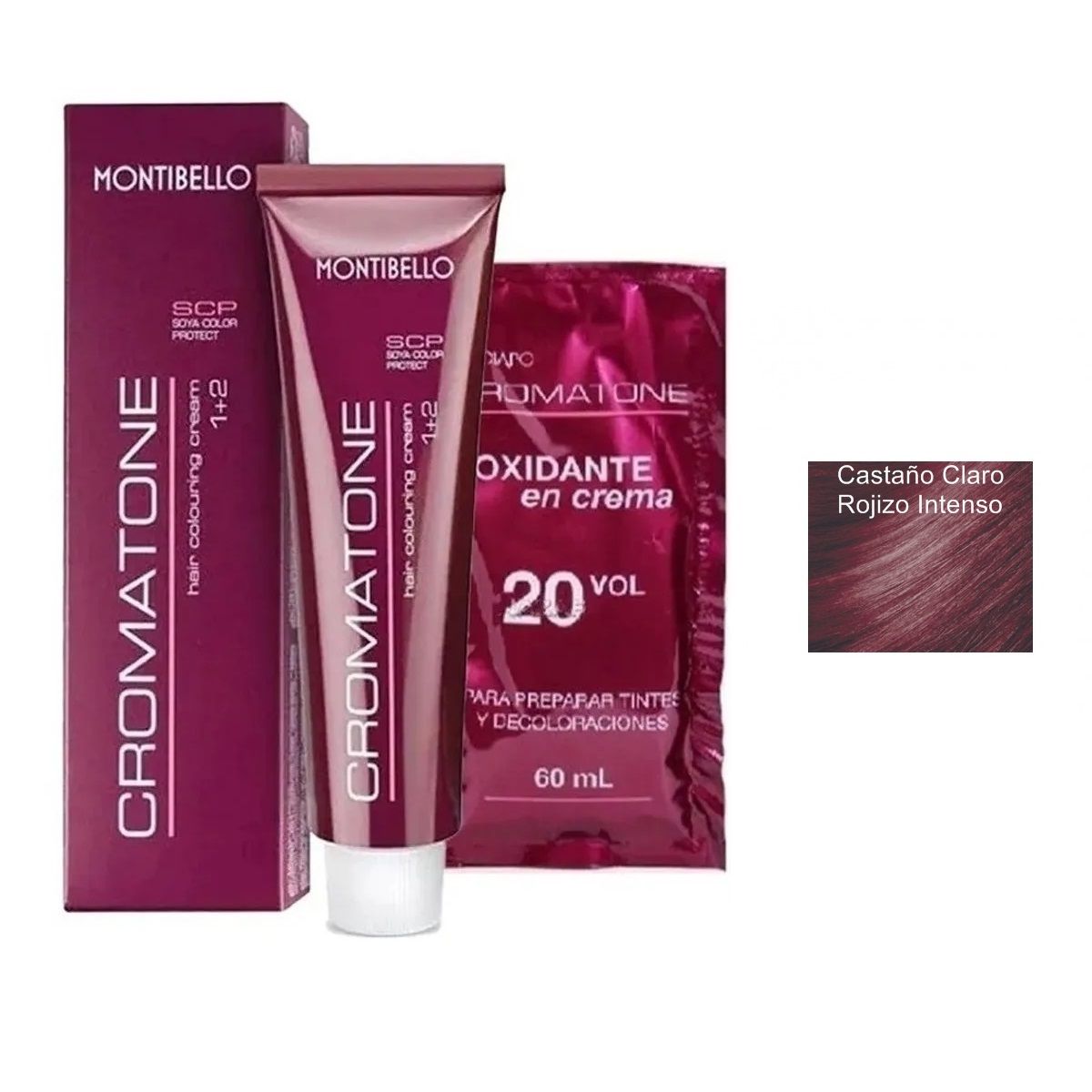 MONTIBELLO - Tintura Cromatone 5.77 Castaño Claro Rojizo Intenzo+  Oxidante