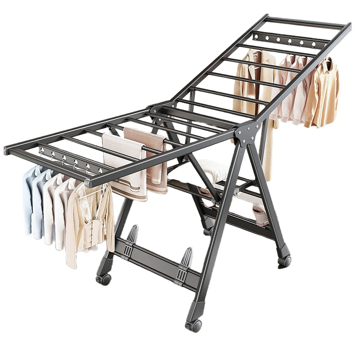 GENERICO - Tendedero Colgador De Ropa Plegable Acero