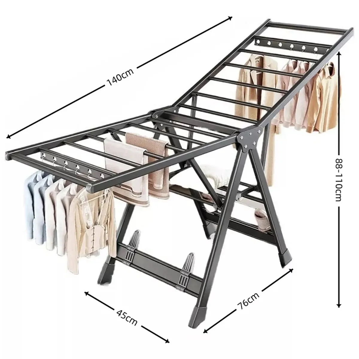 GENERICO - Tendedero Colgador De Ropa Plegable Acero