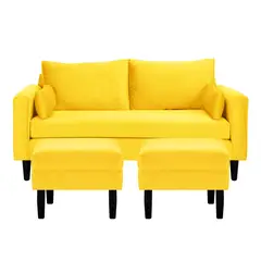 BODEVIR - Sofa Sky 3C+2 Pouf Felpa 00 Amarillo