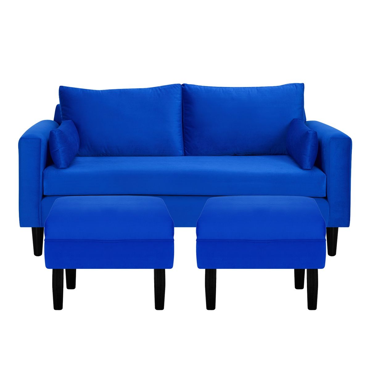 BODEVIR - Sofa Sky 3C+2 Pouf Felpa 00 Azul Rey