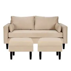 BODEVIR - Sofa Sky 3C+2 Pouf Felpa 00 Beige
