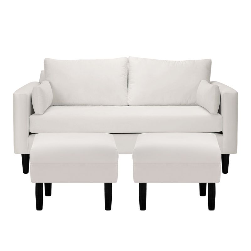 BODEVIR - Sofa Sky 3C+2 Pouf Felpa 00 Crudo