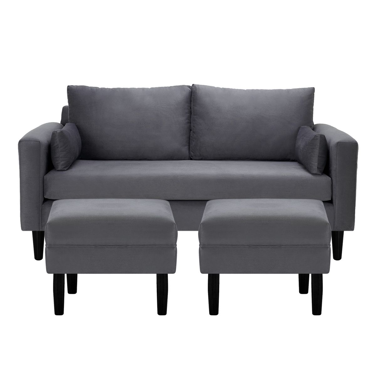 BODEVIR - Sofa Sky 3C+2 Pouf Felpa 00 Gris