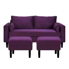 BODEVIR - Sofa Sky 3C+2 Pouf Felpa 00 Morado