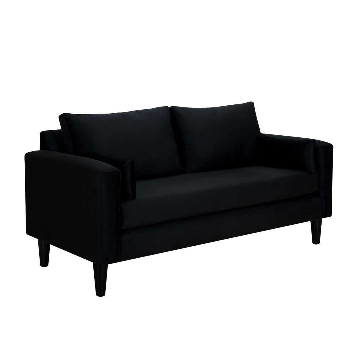 BODEVIR - Sofa Sky 3C+2 Pouf Felpa 00 Negro.