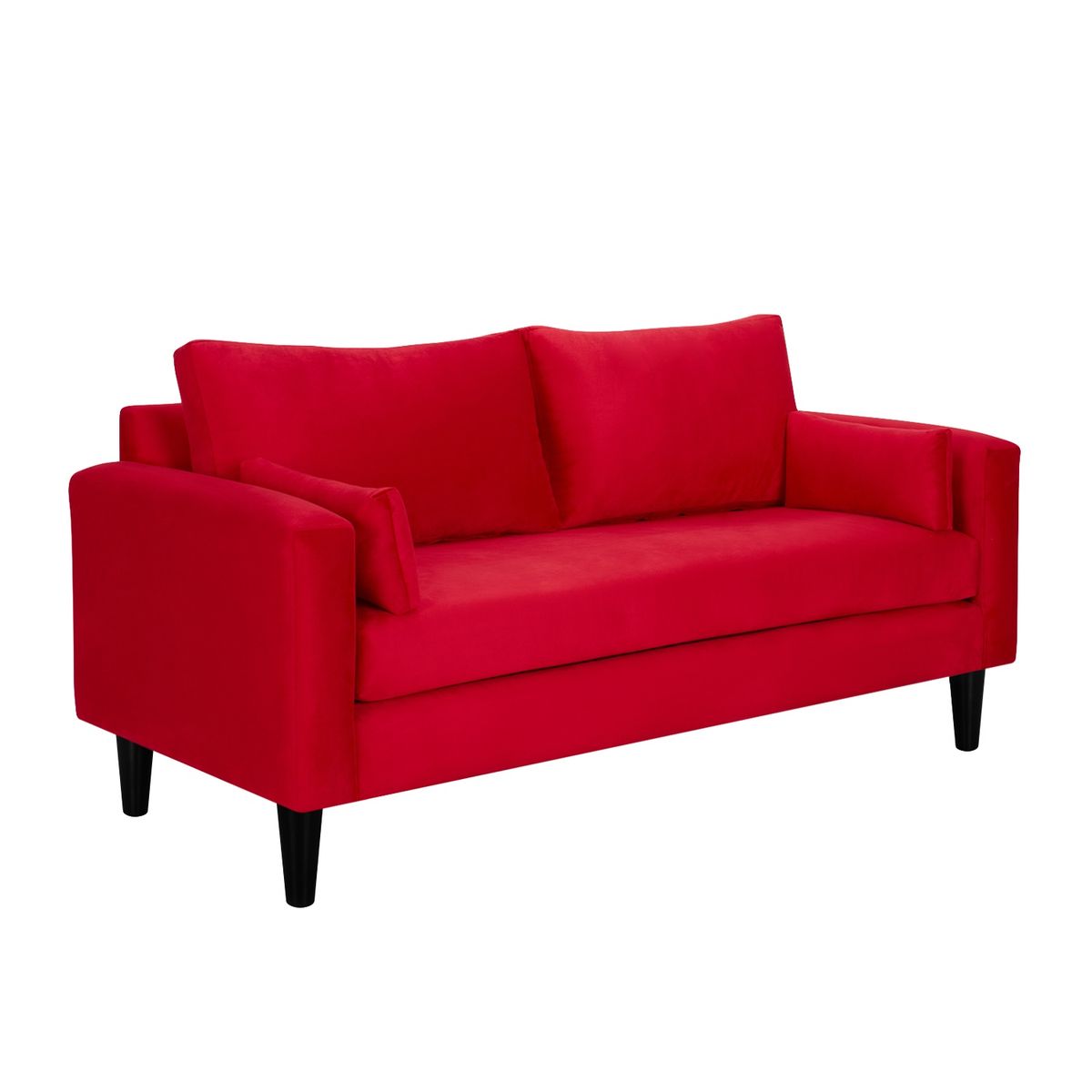 BODEVIR - Sofa Sky 3C+2 Pouf Felpa 00 Rojo.