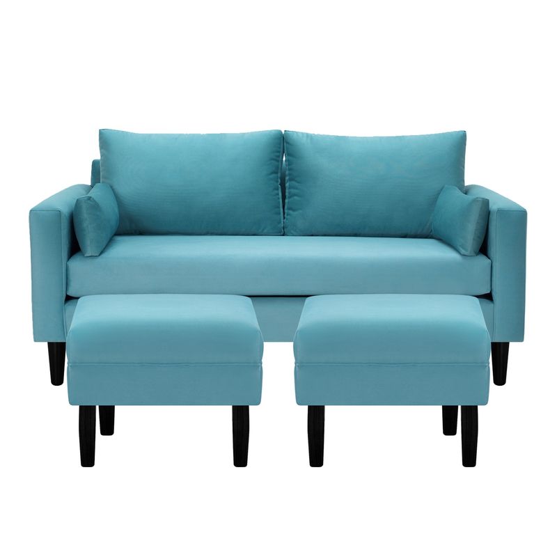 BODEVIR - Sofa Sky 3C+2 Pouf Felpa 00 Turquesa