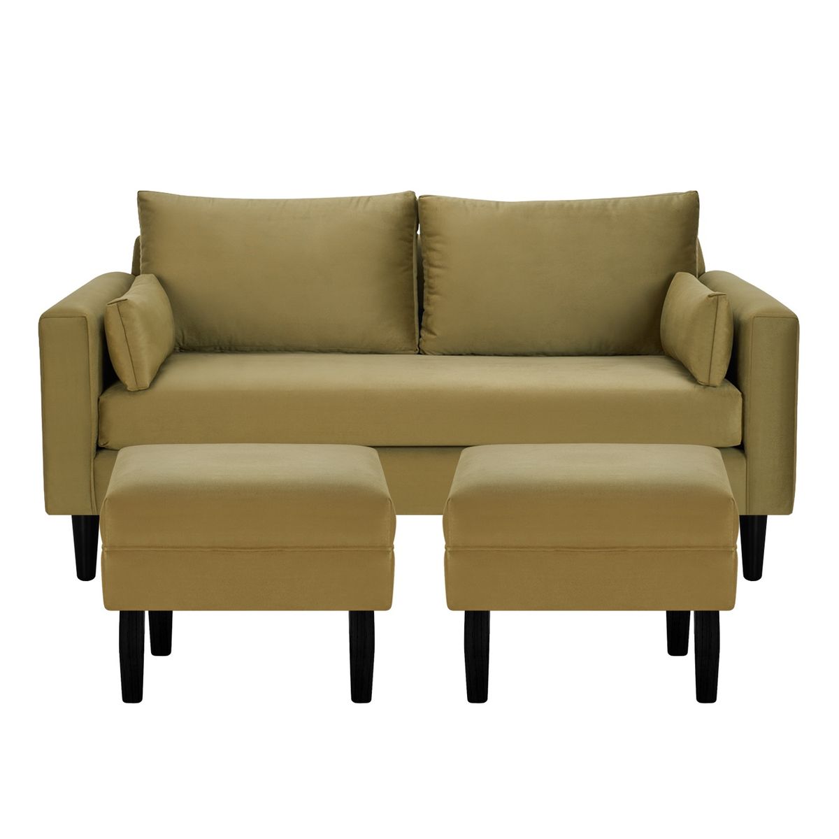 BODEVIR - Sofa Sky 3C+2 Pouf Felpa 00 Verde Musgo