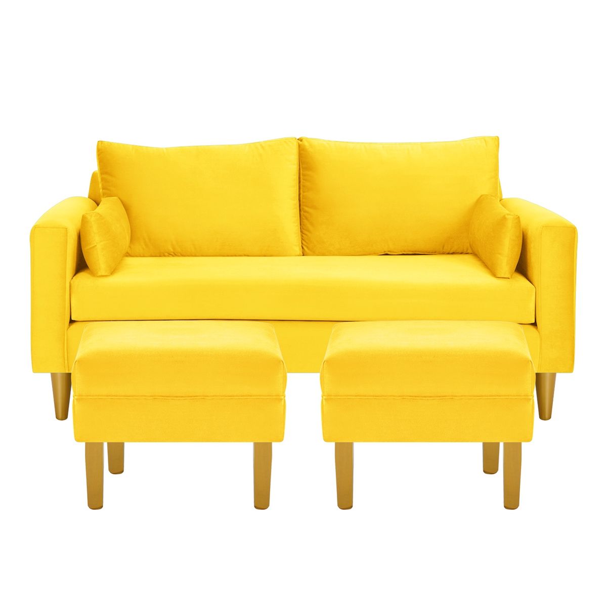BODEVIR - Sofa Sky 3C+2 Pouf Felpa 01 Amarillo