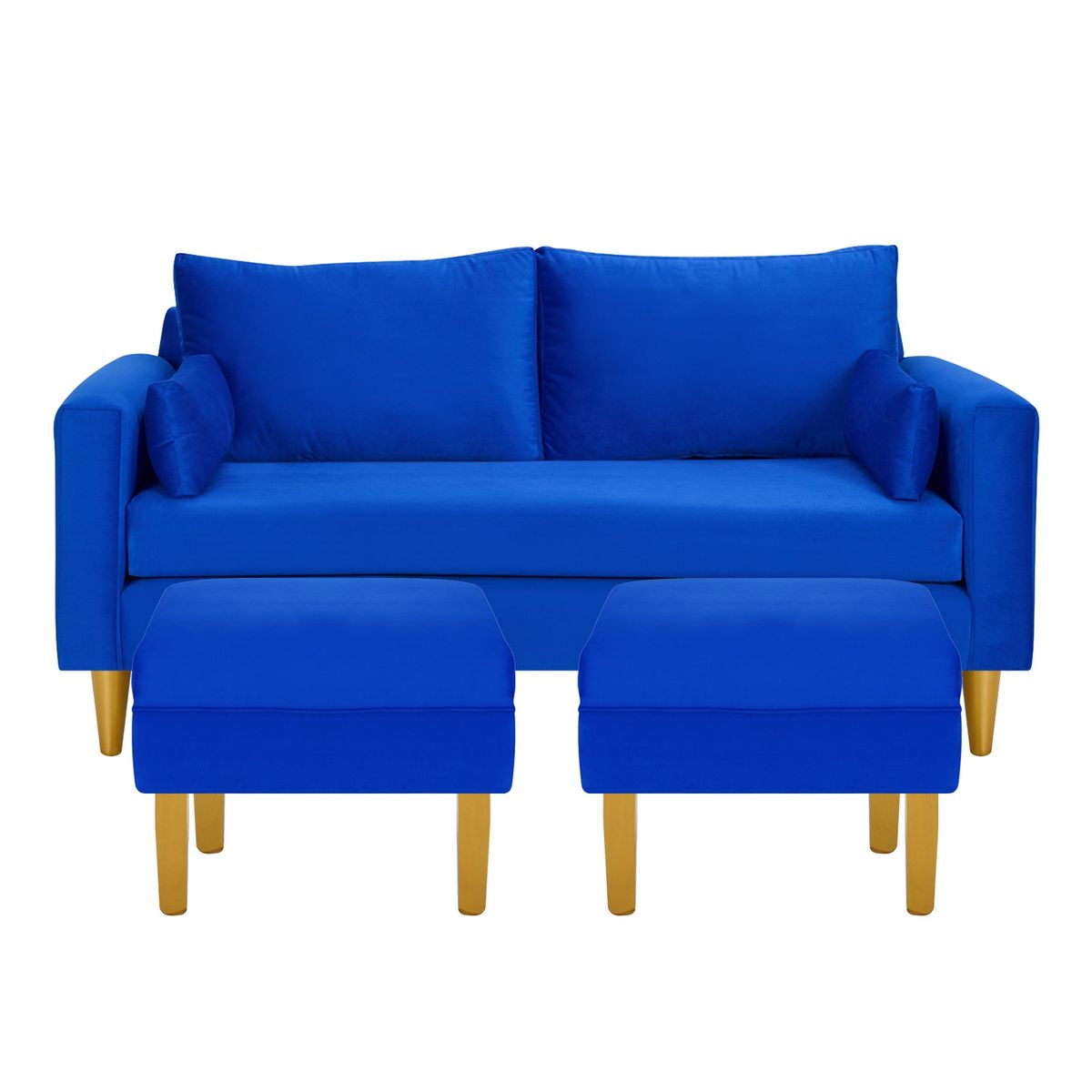 BODEVIR - Sofa Sky 3C+2 Pouf Felpa 01 Azul Rey