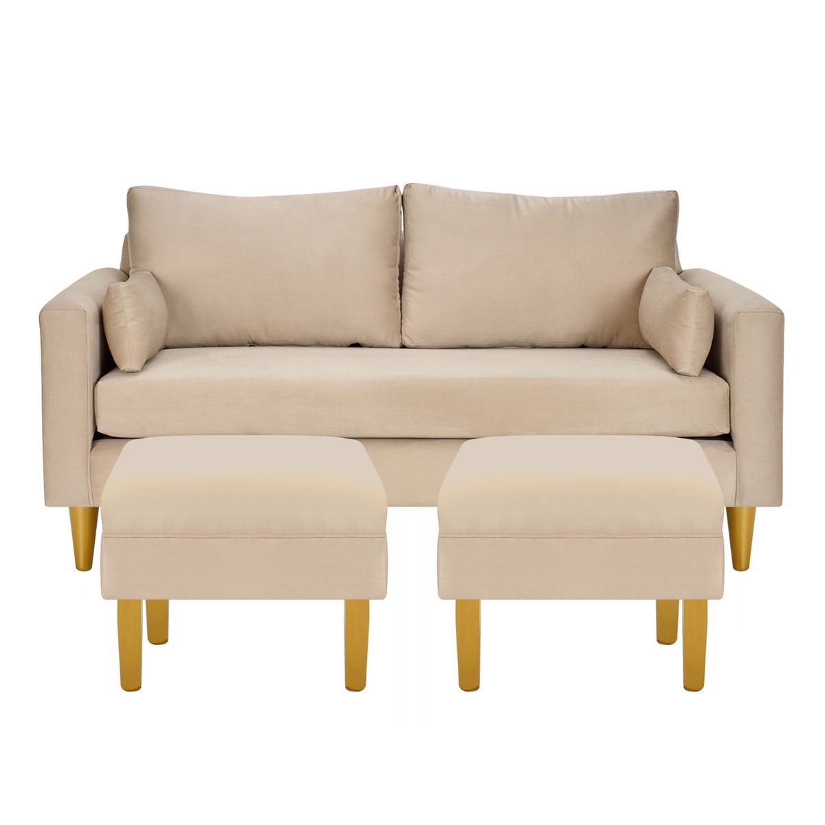 BODEVIR - Sofa Sky 3C+2 Pouf Felpa 01 Beige