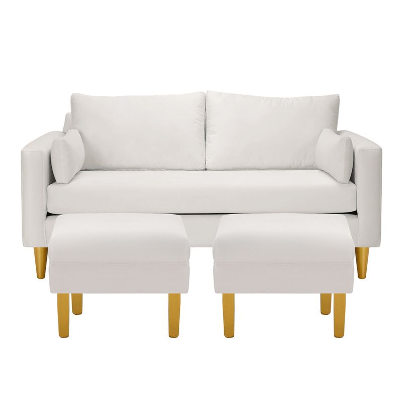 BODEVIR - Sofa Sky 3C+2 Pouf Felpa 01 Crudo