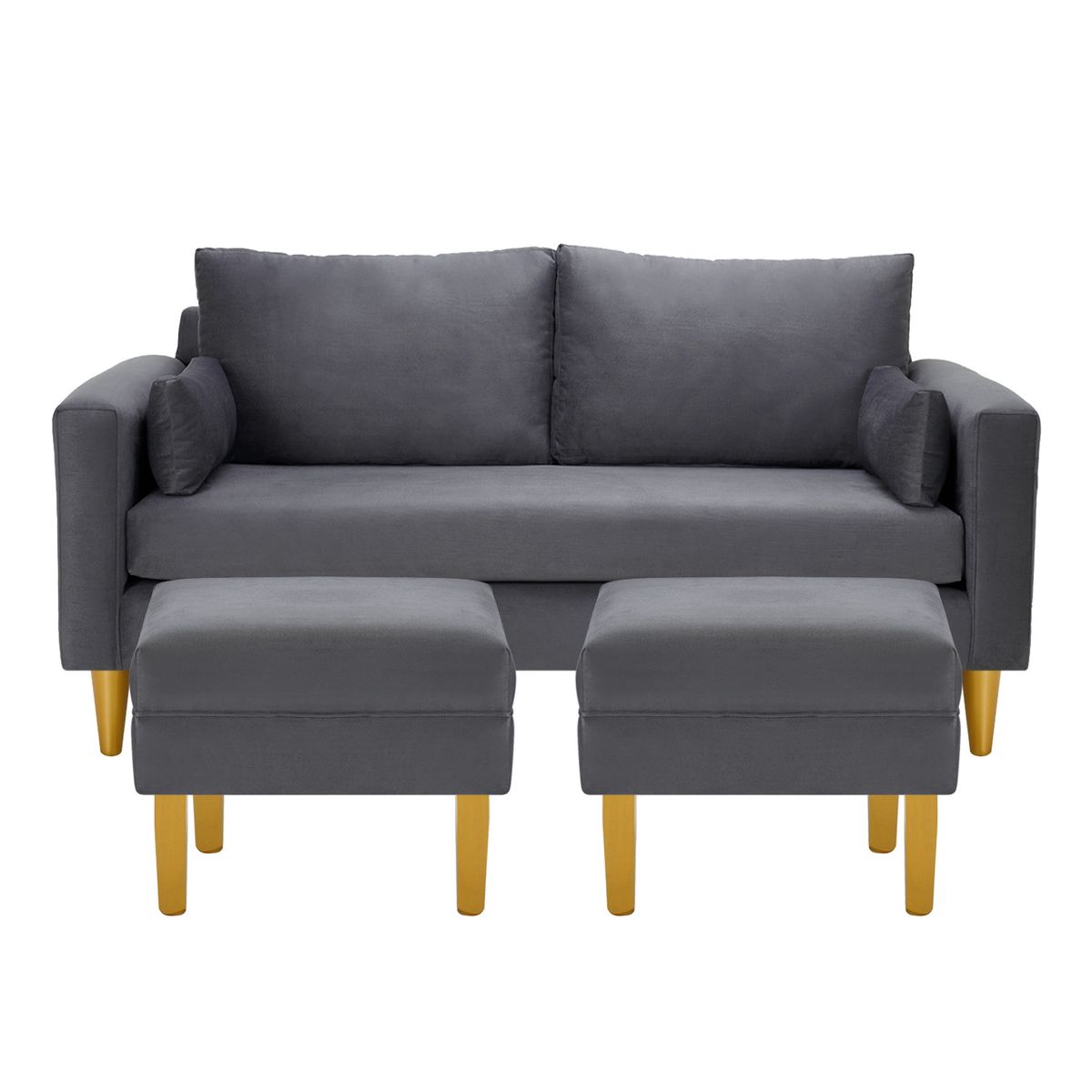 BODEVIR - Sofa Sky 3C+2 Pouf Felpa 01 Gris.