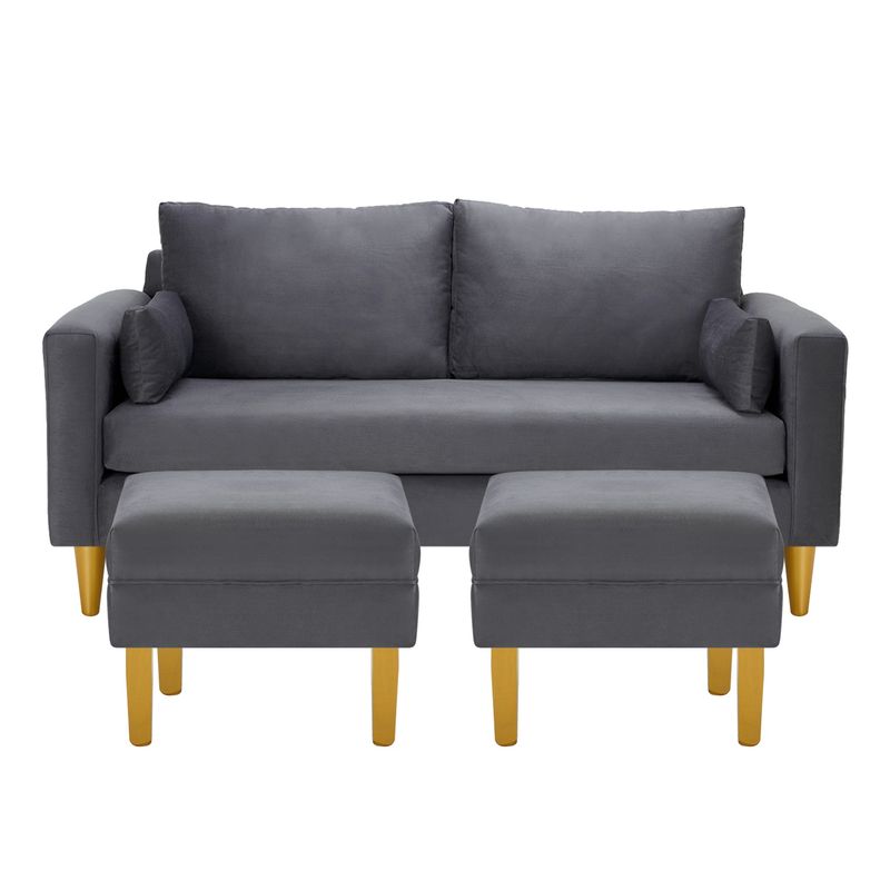 BODEVIR - Sofa Sky 3C+2 Pouf Felpa 01 Gris