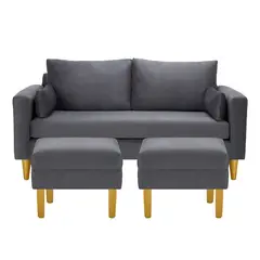 BODEVIR - Sofa Sky 3C+2 Pouf Felpa 01 Gris