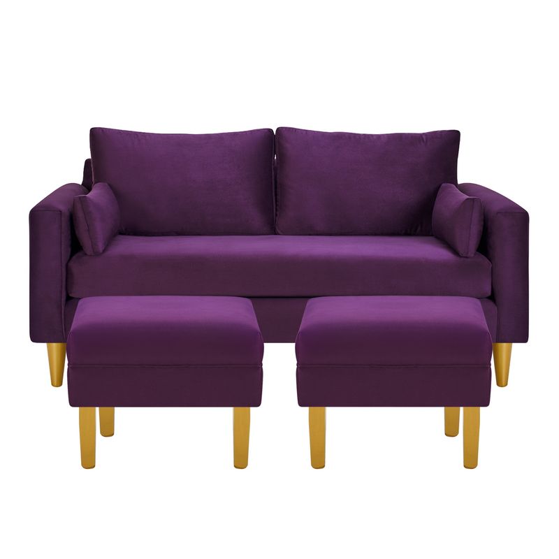 BODEVIR - Sofa Sky 3C+2 Pouf Felpa 01 Morado